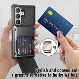 Flip Card Slot Shockproof Hard Case for Samsung