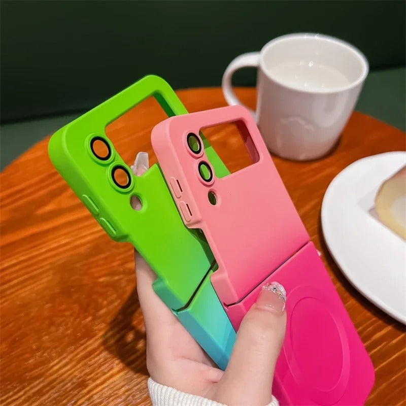 Gradient Color Silicone  Magnetic Folding Case for Samsung Z Flip 6 5 4 3