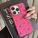 Cute Cartoon Cherry Lichee Pattern Silicone Cover for iPhone