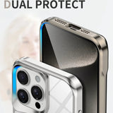 Luxury Plating Frame Magnetic Transparent Phone Case for IPhone