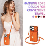 Leather Crossbody Card Slots Wallet Case for iPhone