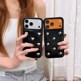 3D Heart Full-Cover Leather Case for iPhone