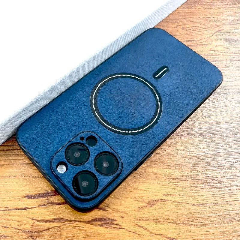 Luxury PU Leather Deer Magsafe Wireless Charge Case for iPhone