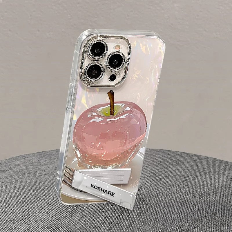Crystal Apple Cute Heartbeat Phone Case for iPhone