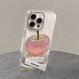 Crystal Apple Cute Heartbeat Phone Case for iPhone