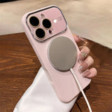 Liquid Silicone Magnetic Charging Glass Lens Protect Cover for iPhone