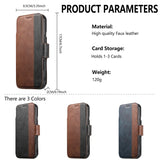 Retro PU Magnetic Flip Card Holder Case for iPhone