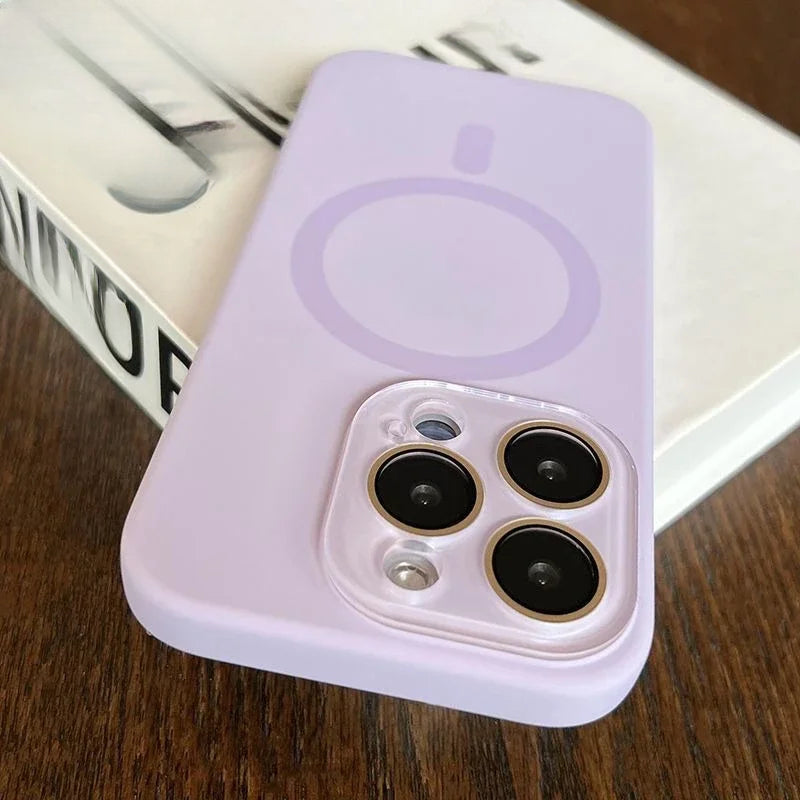 Liquid Silicone Skin Case Magnetic Wireless Charge for iPhone