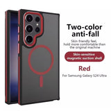 Luxury Matte Magnetic Wireless Charging Case For Samsung