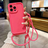 Crossbody Adjustable Lanyard Strap Rope Soft Phone Case for iPhone