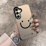 Shiny Silver Smiley Face Pattern Electroplated Hard Case for Samsung