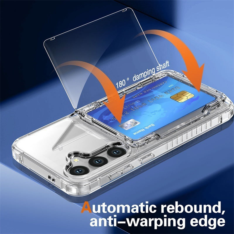 Transparent Flip Phone Case With Card Slot for Samsung