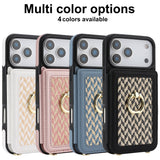Woven Texture Card Slot Leather Case for iPhone
