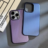 Luxury Natural Titanium Corrugated Phone Case for iPhone