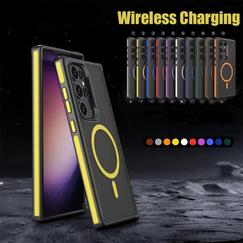 Slim Matte Magnetic Phone Case for Samsung