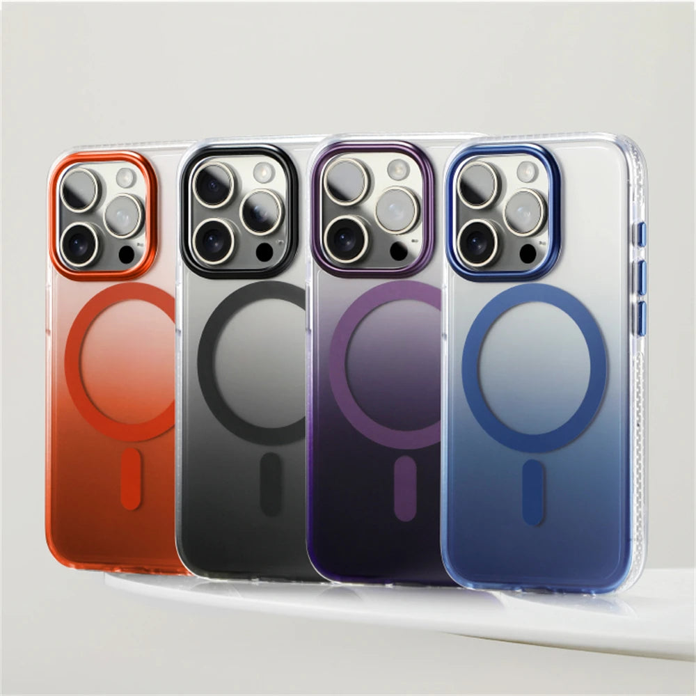 Color Gradient Transparent Magnetic Case For iPhone