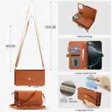 Leather RFID Blocking Lanyard Wallet Case for iPhone