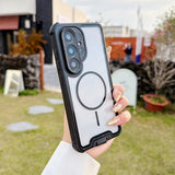 Contrast Color Magnetic Shockproof Transparent Hard Case For Samsung