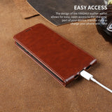 Vintage Wax Leather Top & Bottom Flip Case for iPhone
