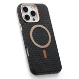 Luxury Leather Carbon Fiber Texture Magnetic Shockproof Phone Case for iPhone