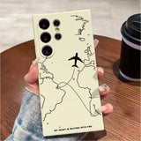 Airplane Flight Path Pattern Silicone Phone Case for Samsung