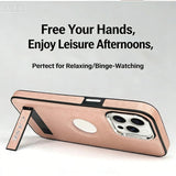 Faux Leather Shockproof Phone Case with Stand for IPhone