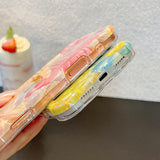 Oil Painting Style Floral Glossy Anti-Fall Soft Case for IPhone