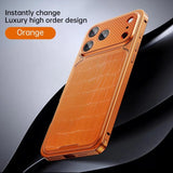 Crocodile Texture Metal Magnetic Shockproof Case for iPhone
