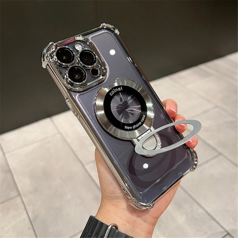 Luxury Plating Shockproof Magnetic Clear Case for iPhone