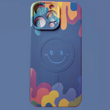 Skin Feel Smile Design Colorful Silicone Phone Case for iPhone