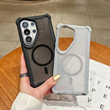 Transparent Glitter Magnetic 2in1 Airbag Shockproof Case For Samsung