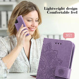 Leather Embossed Flower Magnetic Wallet Flip Case for Samsung