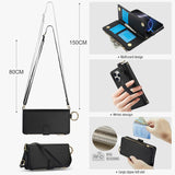 Leather Crossbody Zipper Wallet Case for iPhone