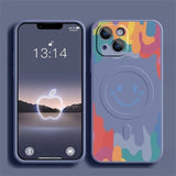 Silicone Graffiti Smile Magsafing Case for iPhone