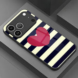 Creative Striped Heart Pattern Phone Case for iPhone
