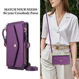 Leather RFID Blocking Lanyard Wallet Case for iPhone