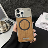 Wood Grain Borderless Heat Dissipation Magnetic Case for iPhone
