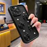 3D Bowknot Pearl Silicone Shockproof Soft Phone Case for iPhone