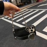 Fashion Leather Handheld Card Holder Case for iPhone