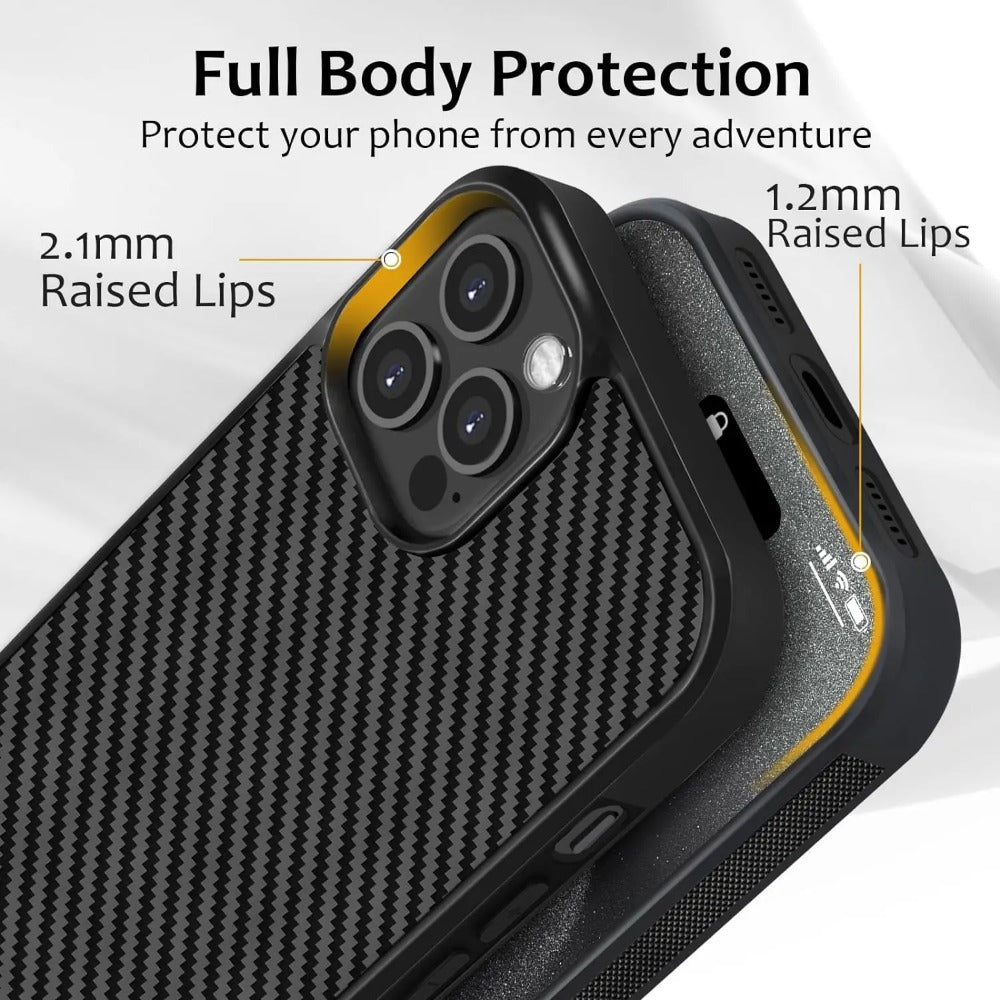 Luxury Gloss Real Carbon Fiber Armor Shockproof Wireless Charge Forged fiber Cover for iPhone