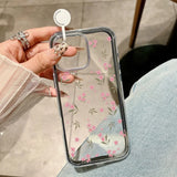 Candy Color Transparent Flower Soft Case For iPhone