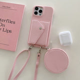 Fashion Card & Coin Pocket Crossbody Leather Case for iPhone