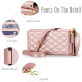 Fashion Rhombus Leather Multi-Function Wallet Case for iPhone