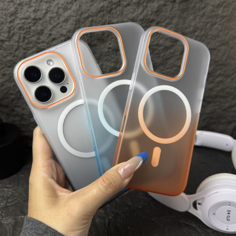 Gradient Frosted Translucent Magnetic Phone Case for IPhone