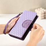 Glitter Plaid Leather Case with Card Slots and Lanyard for iPhone