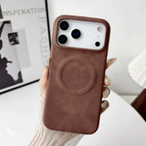 Vintage Leather Matte Magnetic Case for iPhone