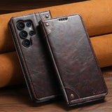 Leather Magnetic Card Slot Flip Case for Samsung