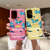 Painted Art Style Rainbow Pony Phone Case Suitable for Samsung