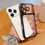 Frosted Translucent Plating Frame PC Phone Case for Iphone