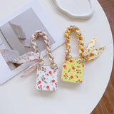 Pastoral Style Small Flower Silk Hand Strap Case For Samsung